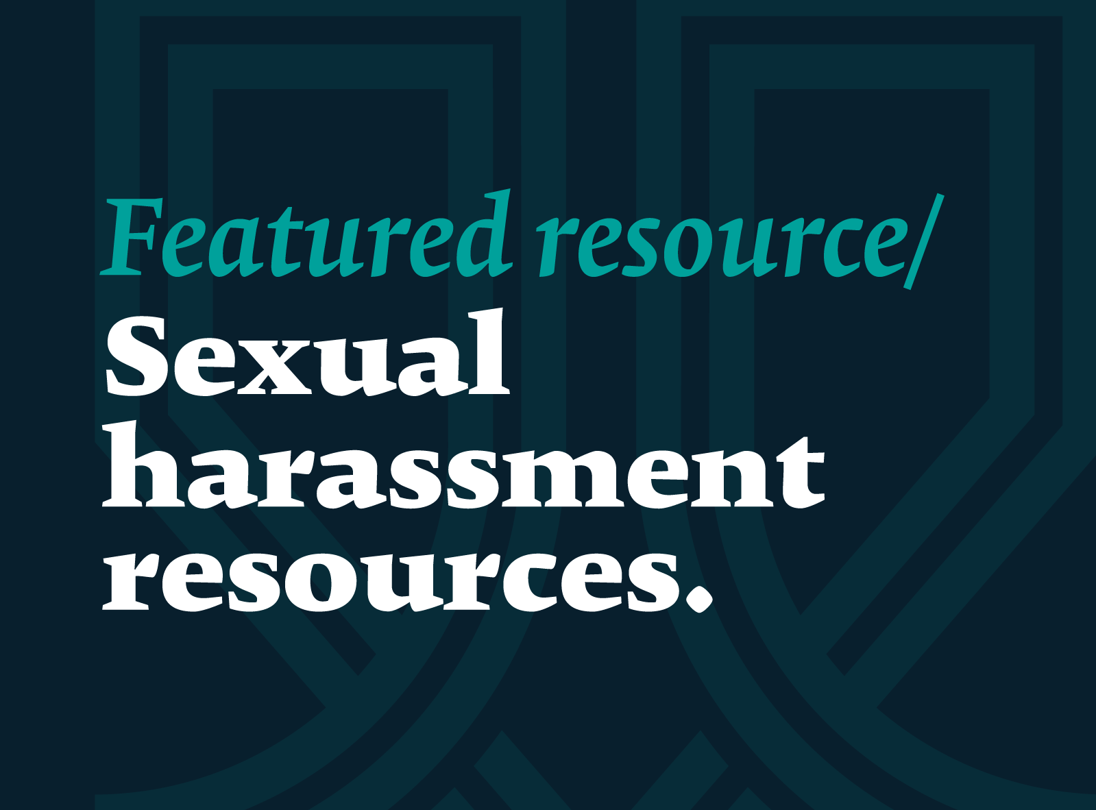 Sexual Harassment resource tile